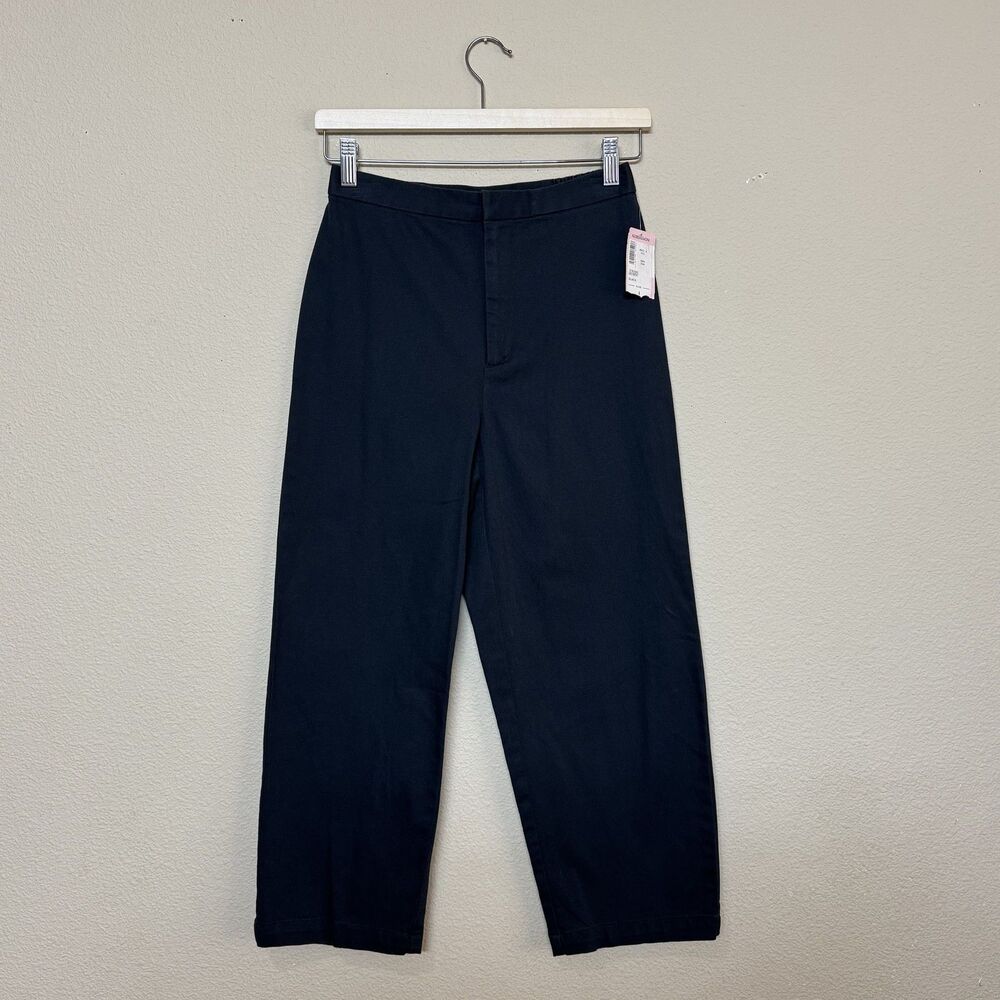 Nordstrom Pants Womens 4 Black Side Elastic Crop Spandex Blend Stretch Office